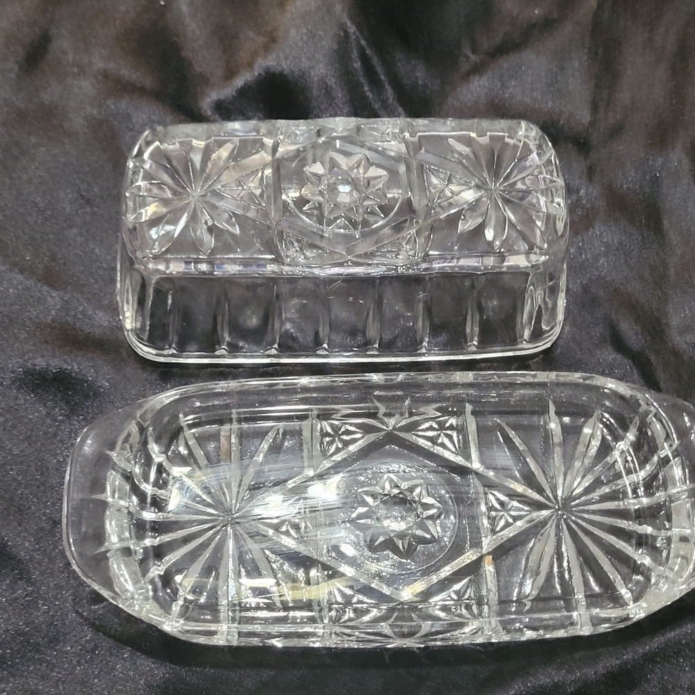Vintage Anchor Hocking Star of David Butter Dish With Lid~Perfect Condition - Picture 6 of 6